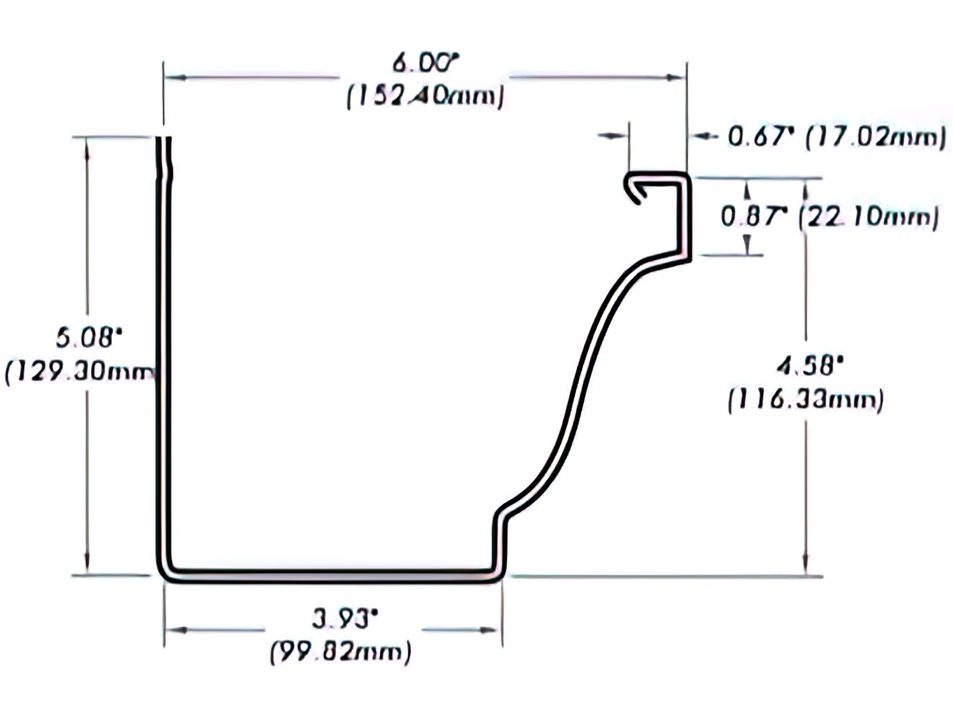 6 inch k style gutters diagram