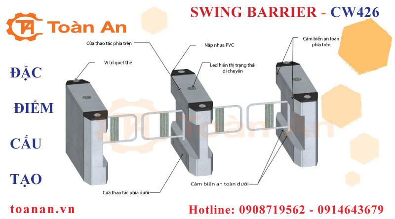 Cổng swing barrier cw426 - đặc điểm cấu tạo.