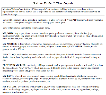 A Letter To Myself To Be Opened At The End Of The School Year