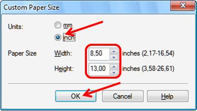 Bagaimana cara setting kertas custom size di Windows XP 