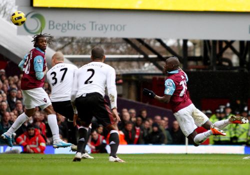 Demba Ba 's header, West Ham - Liverpool