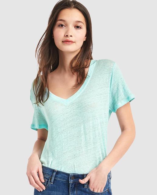 Camiseta básica de mujer Gap de lino