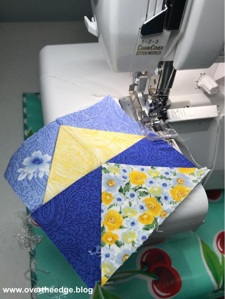 one seam flying geese with a serger