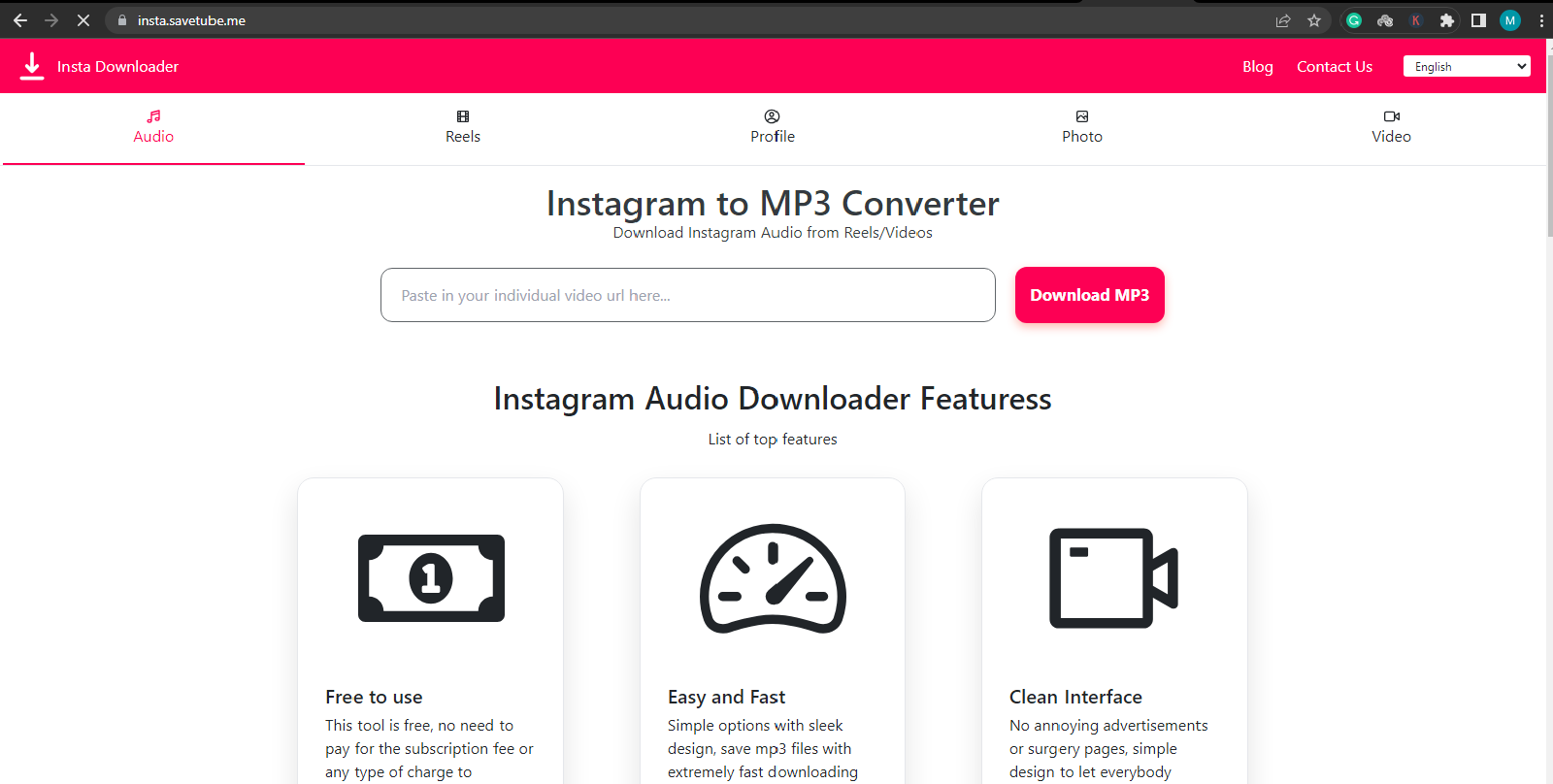 Insta.savetube.me: Instagram Audio Downloader