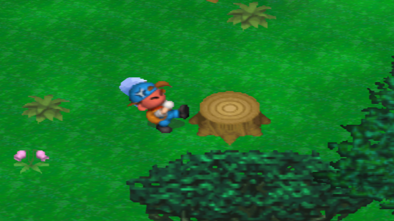 The Mystrile Axe’s charged strike in action. | Harvest Moon: Back to Nature