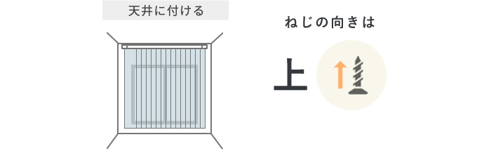 カーテンの天井付けの説明