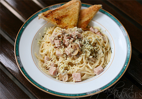 Spam Carbonara and Grilled Cheese Sandwich