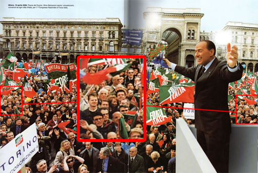 Berlusconi aumenta povo com Photoshop