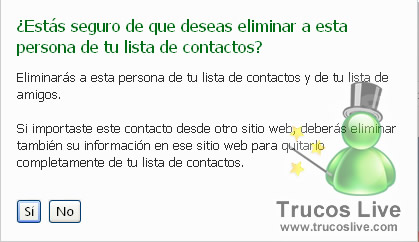 ELIMINAR UN CONTACTO DE MESSENGER eliminar un contacto de messenger: