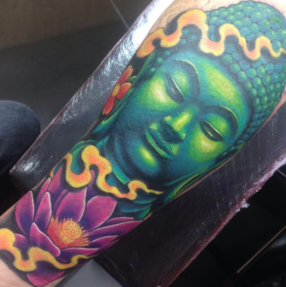 Green Buddha Tattoo Design