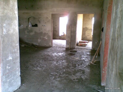 Concrete layer poured for floors (Kacha)