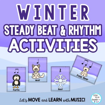 Interactive Winter themed steady beat and rhythm activities for the elementary music classroom.