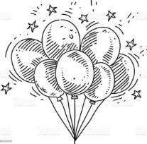 Stelletje Ballonnen Tekening Stockvectorkunst en meer beelden van Ballon -  iStock