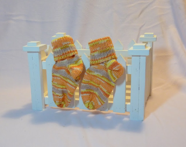 Handknit Pair of Socks,  size 6-9 months