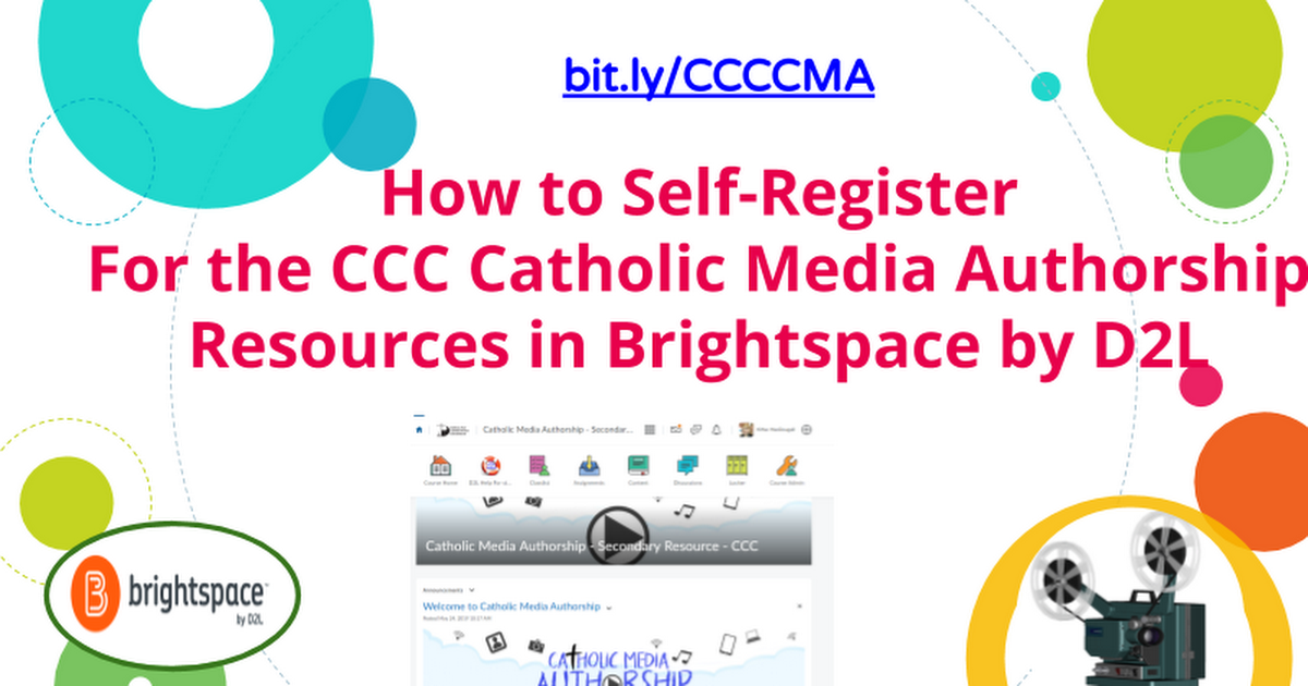 How to Self-Register for CCC Catholic Media Authorship Resources in Brightspace by D2L 
