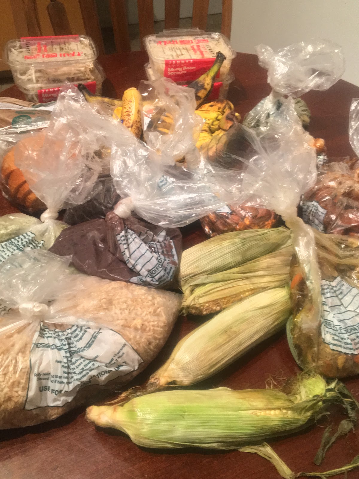 food, including premade meals in bags from a craigslist post