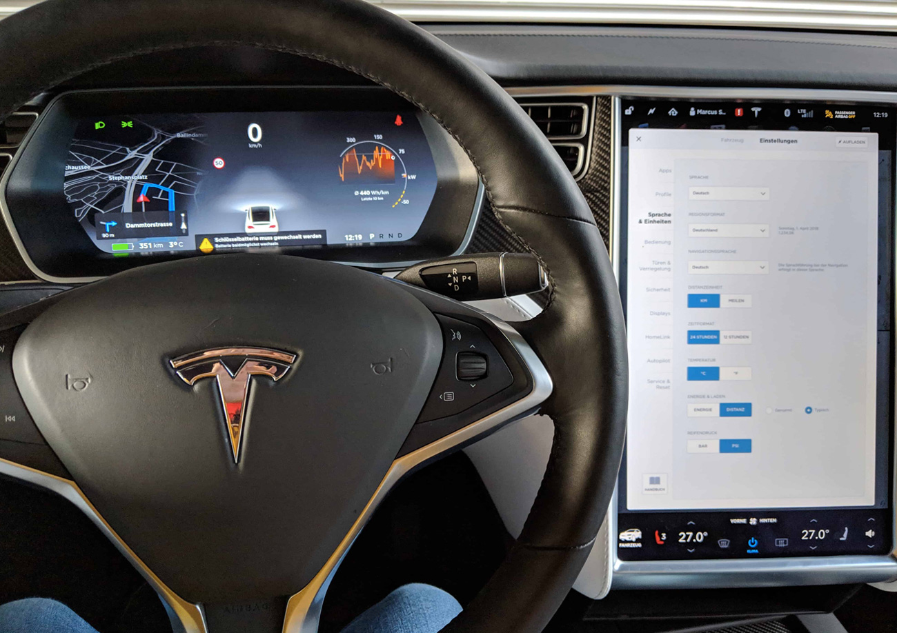 Tesla car UI design