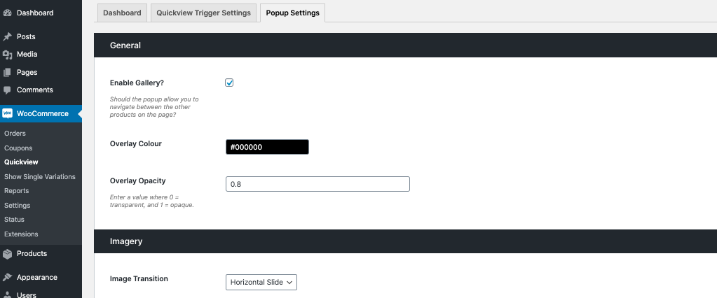 woocommerce quickview settings