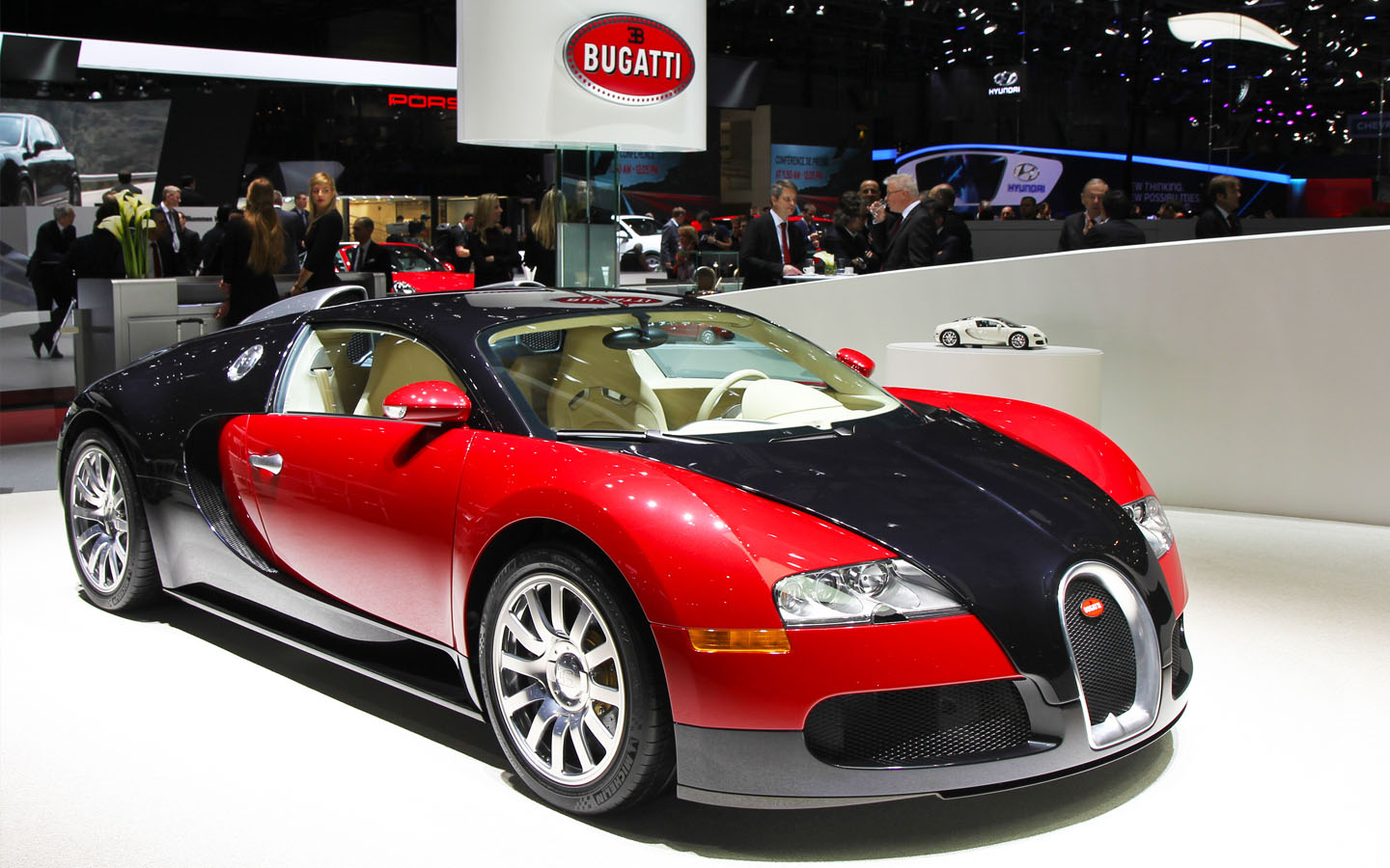 bugatti veyron on display