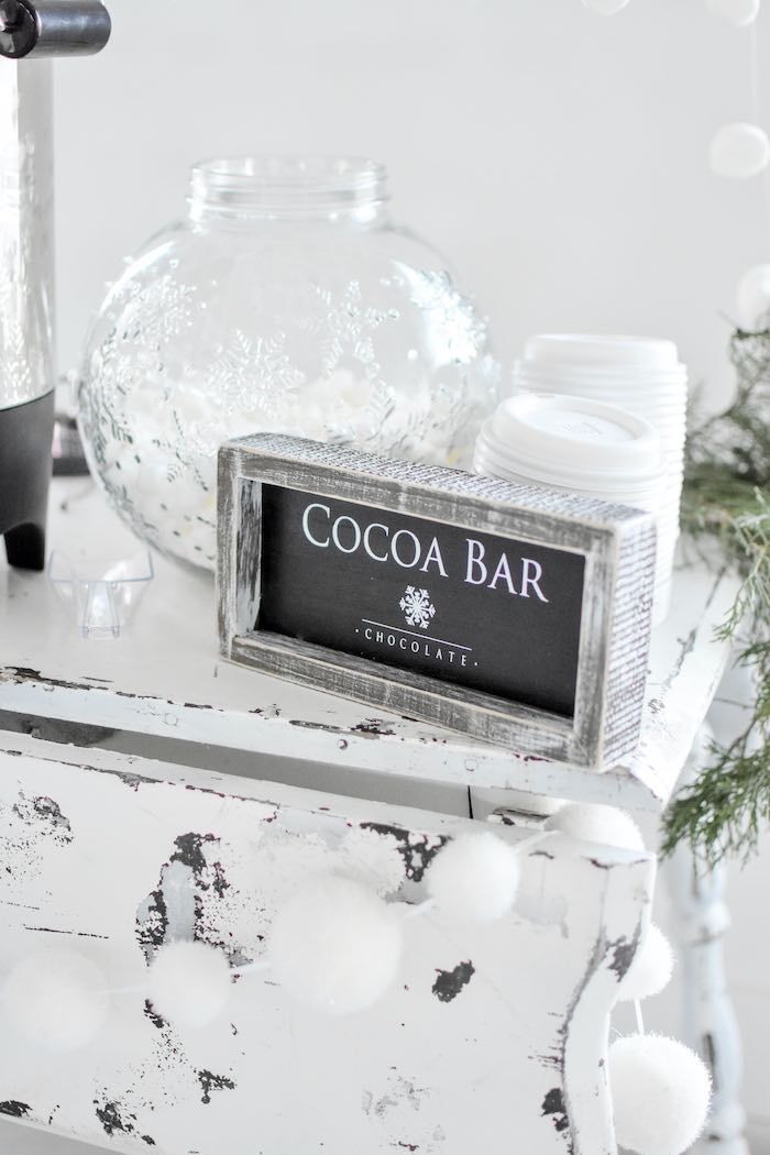 Winter Wonderland Cocoa Bar from a Winter ONEderland 1st Birthday Party on Kara's Party Ideas | KarasPartyIdeas.com (74)