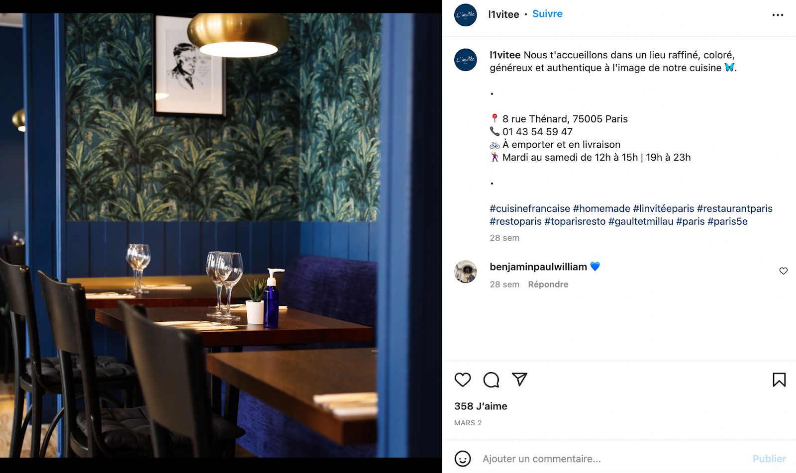 décor restaurant pour stratégie social média