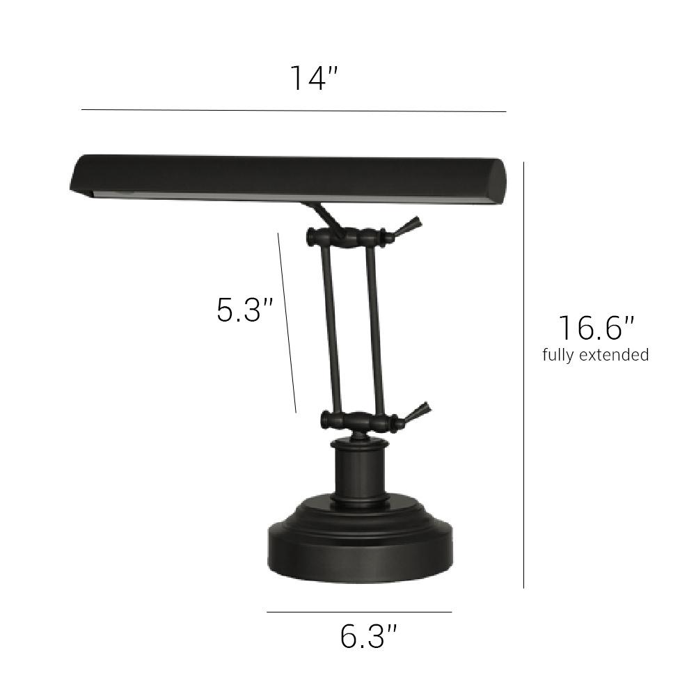 Front View of 14 LED Piano Desk Lamp Oil Rubbed Bronze