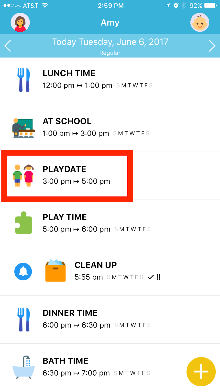 Octopus watch app: select an event to delete it