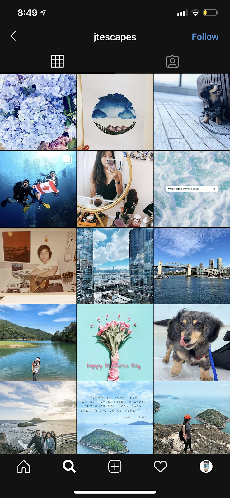 blue instagram theme 
