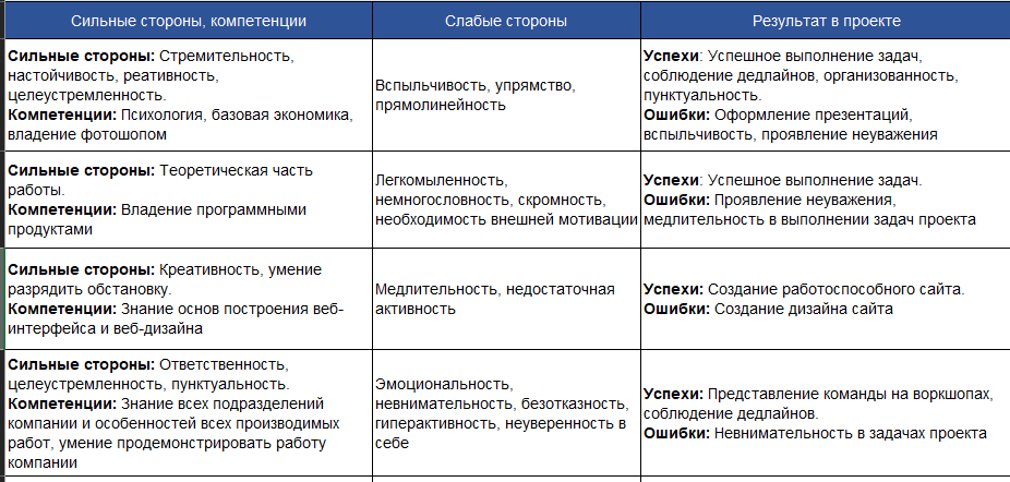 Квалификационный состав команды проекта Квалификационный состав команды проекта