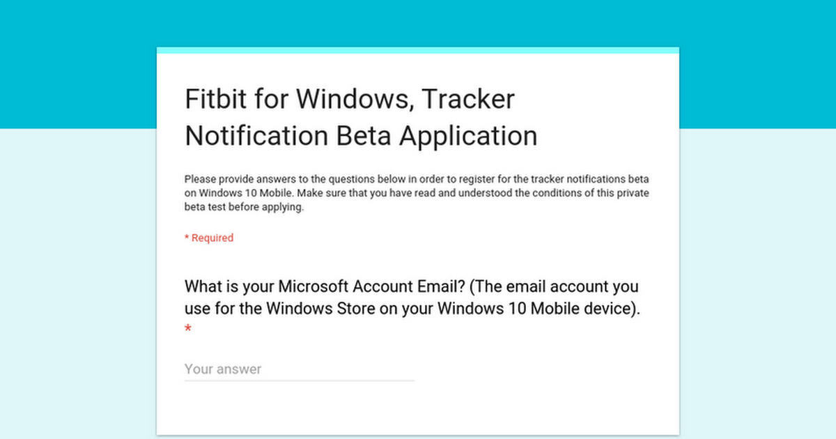 Fitbit for Windows, Tracker Notification Beta Application