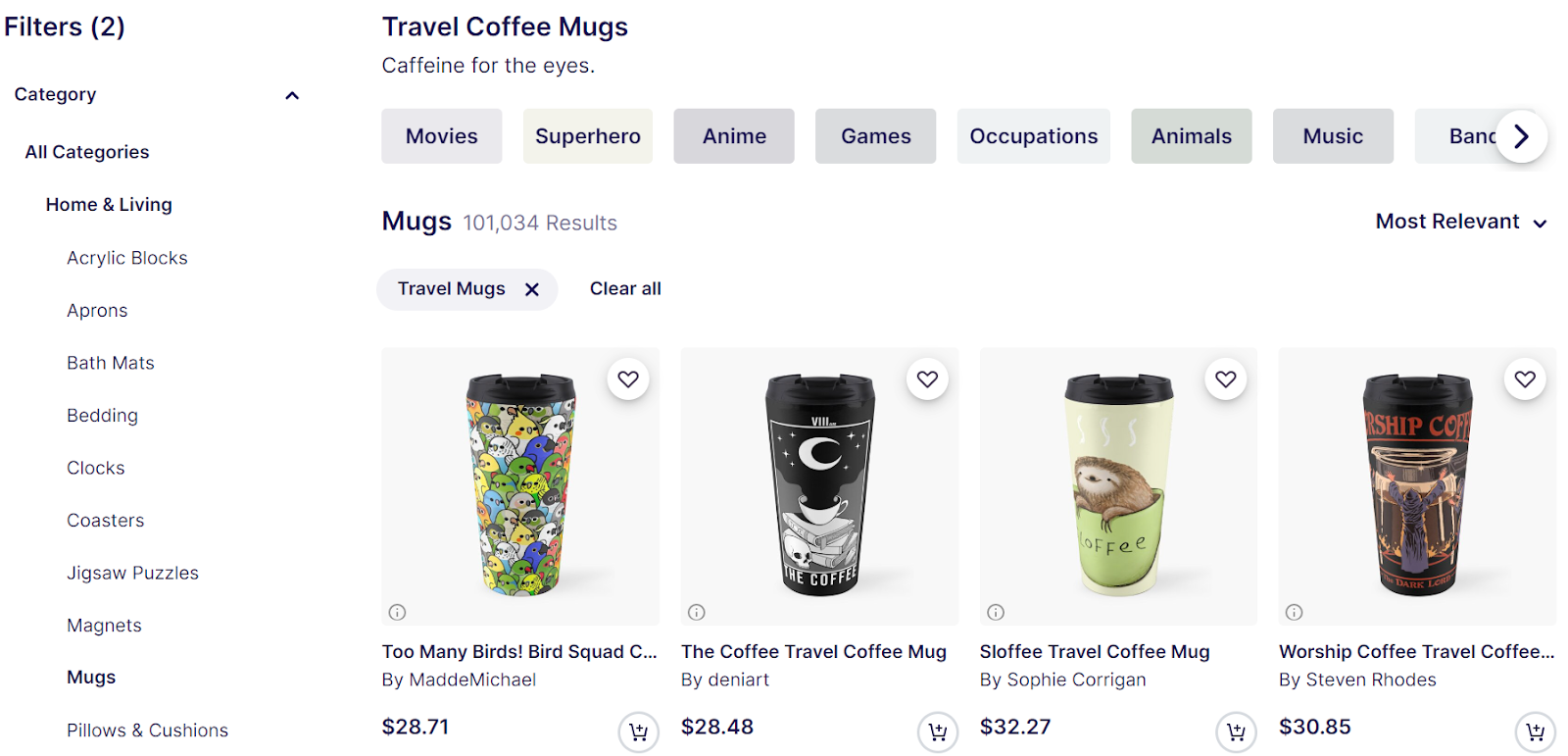 Custom printed tumblers on Redbubble