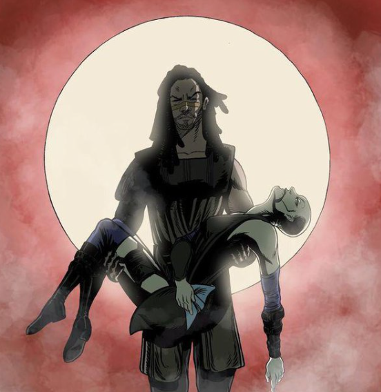 Master Quinlan Vos Holding dead Asajj Ventress