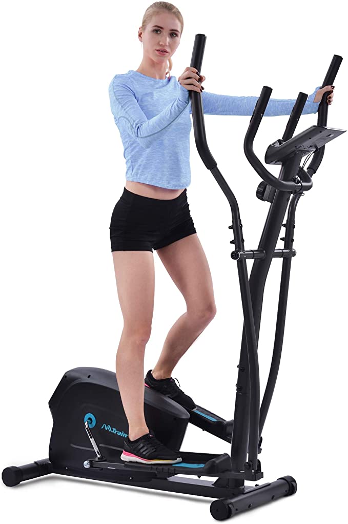 VVBOS Elliptical Trainer Magnetic Elliptical Machines for Home Use Portable Elliptical Trainer with Pulse Rate and LCD Monitor 8 Level Magnetic Resistance adjustments