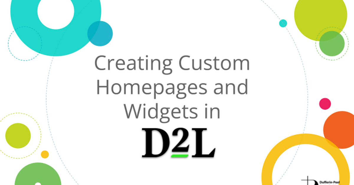 Creating a Custom Homepage that you can add System or Custom Widgets to