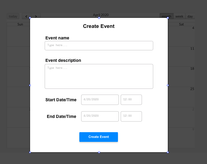 Bubble No Code Calendar App Tutorial Create Event Popup Element Template