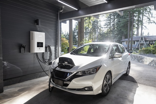 Sedan Electric car charging