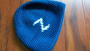 Häkelmütze in blau Häkelmütze