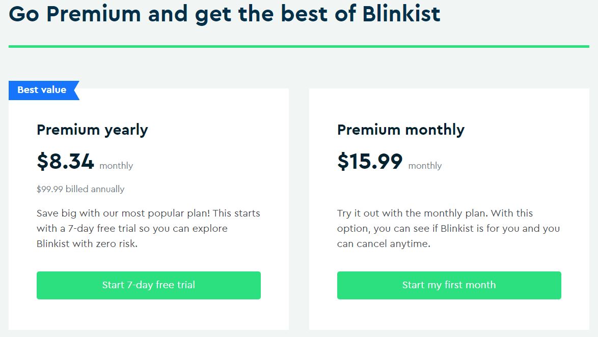 blinkist prices