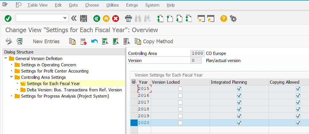 Maintain Version 0 in SAP