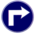 Turn right ahead Regulatory Traffic Sign