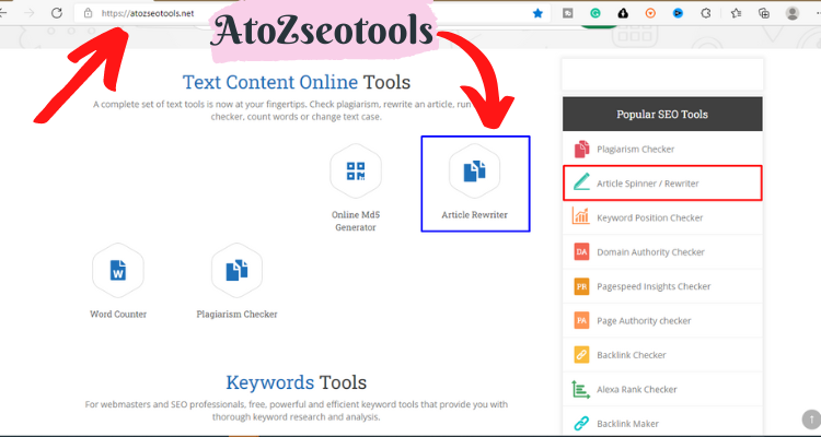 100% Free Article Rewriter | A to Z SEO FREE Tool