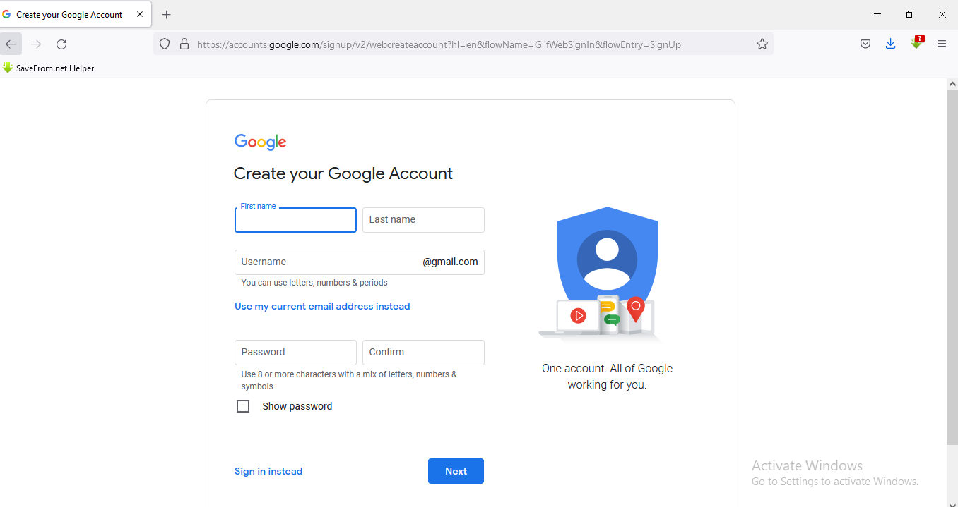 Create Gmail ID