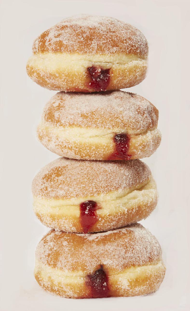 Stacked Jam Donuts At Glenroy Bakery