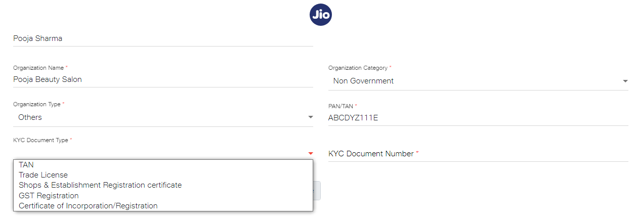 KYC documents for Jio DLT registration | SMSCountry