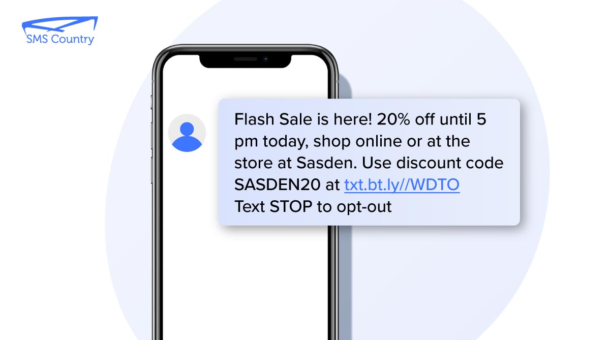 A young man received Flash sales promotion SMS