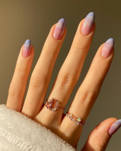 Simple Clouds Ombre Nail Designs