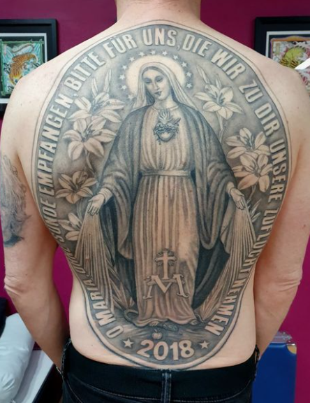 Religious Tattoo Design On Full Back