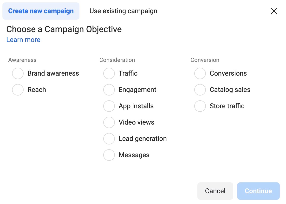 create new campaign