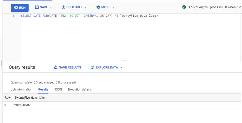 Date_Add BigQuery: subtract example