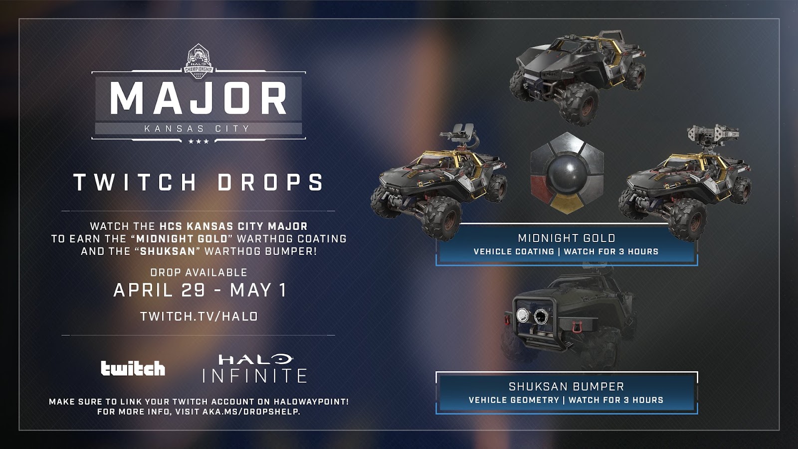 An example of Halo Infinite Twitch drops. 